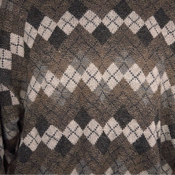 VINTAGE XLT MENS AMERICAN PORTRAIT GREEN ARGYLE SWEATER LONG SLEEVE KNIT - Picture 9 of 12